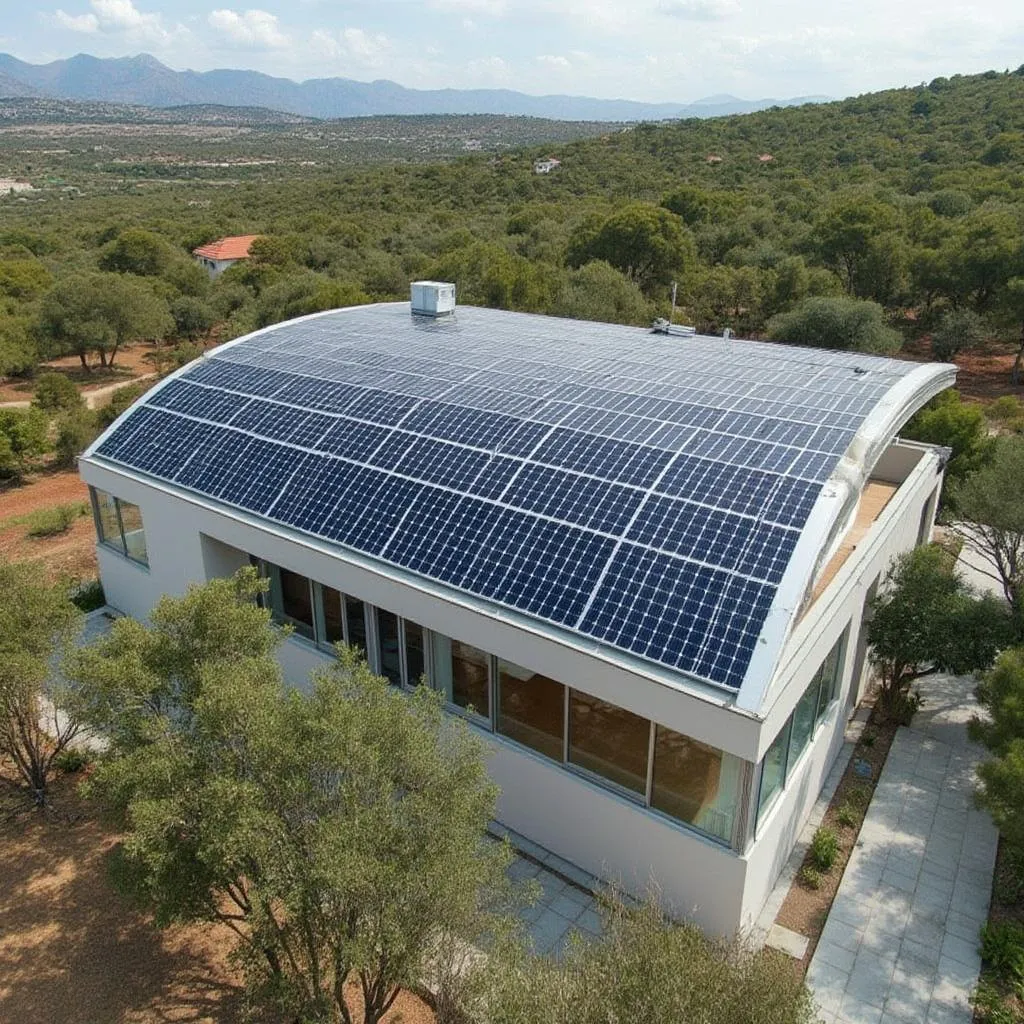 Oficina sostenible de FinArg con paneles solares